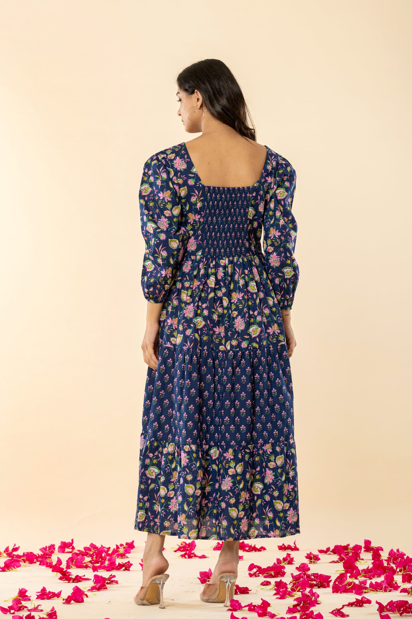 Bouquet blue long dress