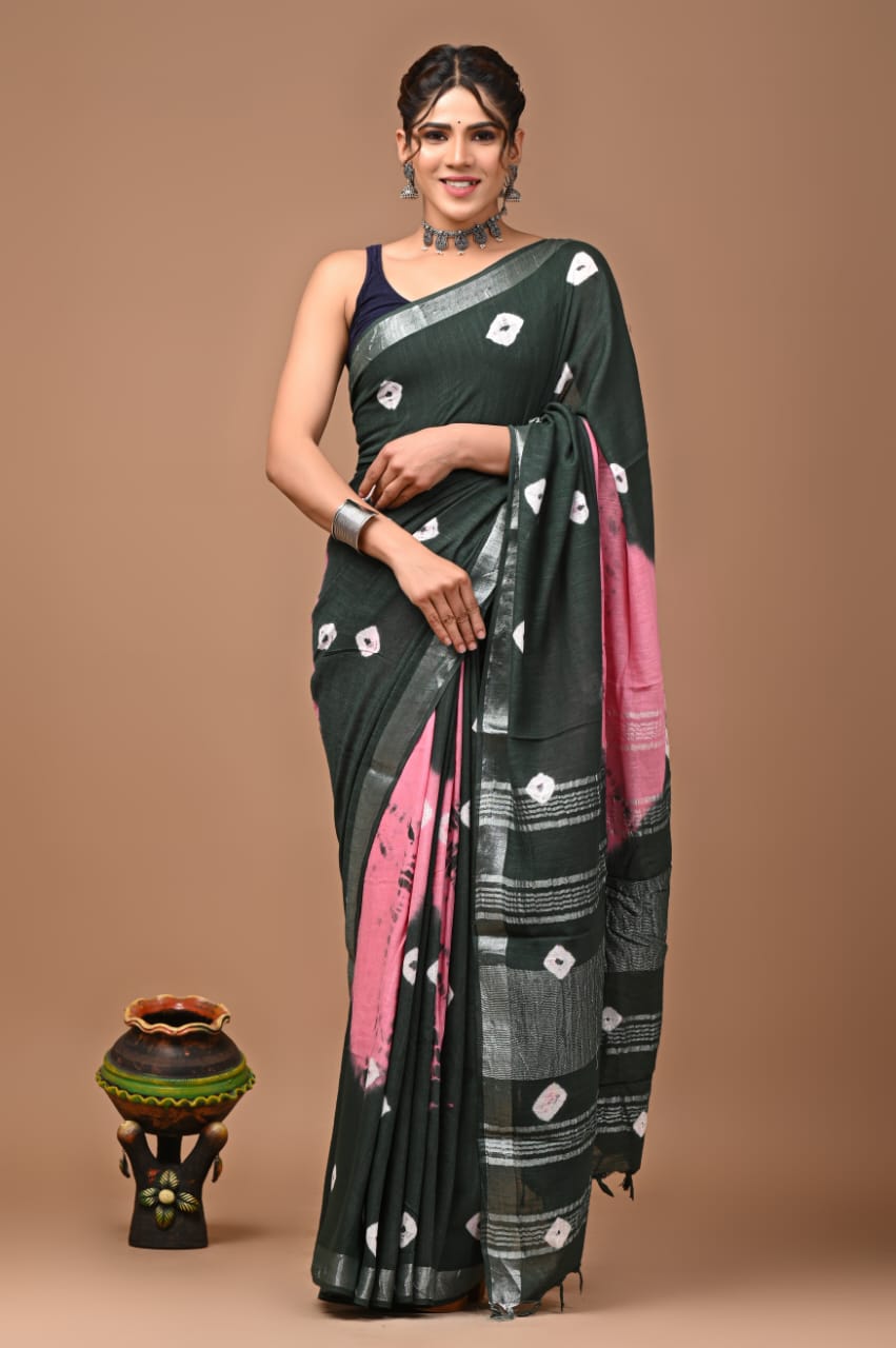 GRACIANA GREEN PINK SAREE