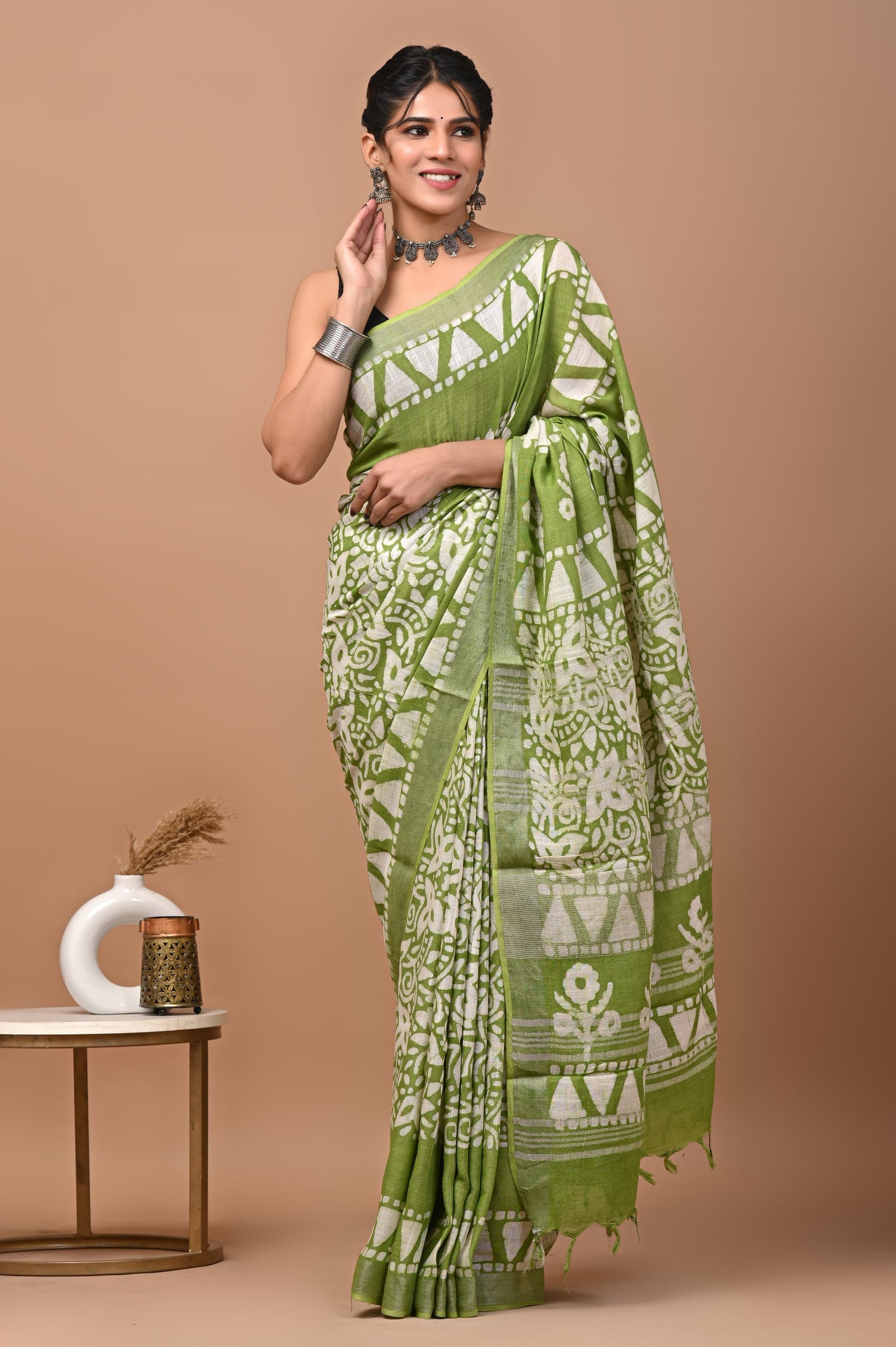 KELLY GREEN SAREE
