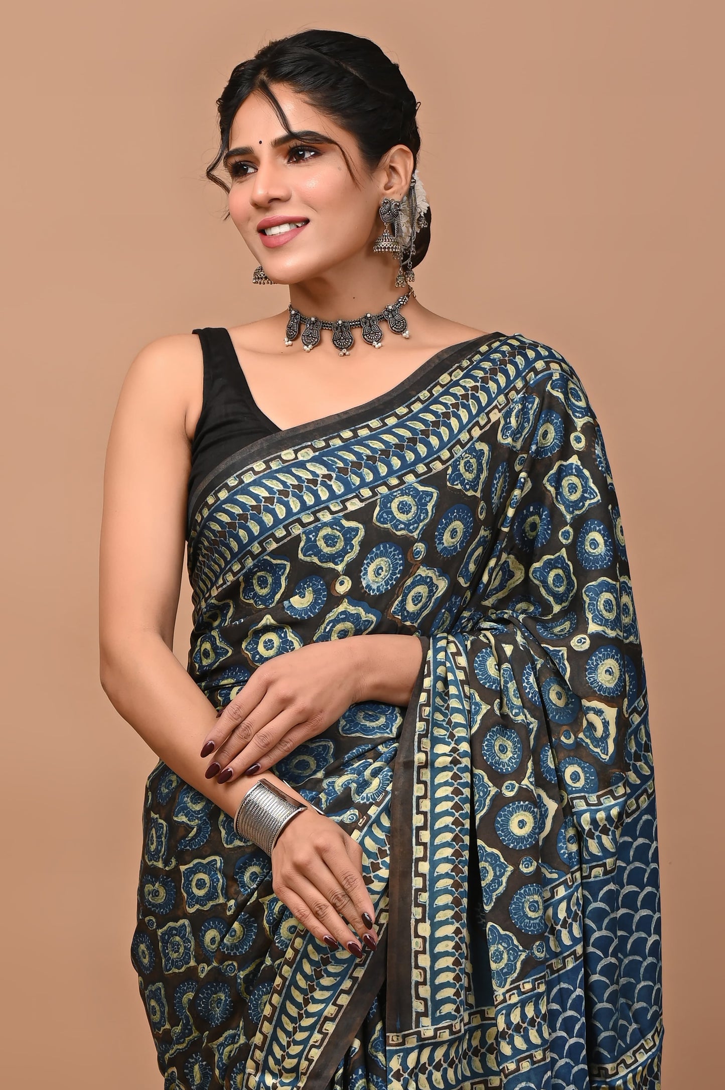 MAHARANI BLACK BLUE SAREE