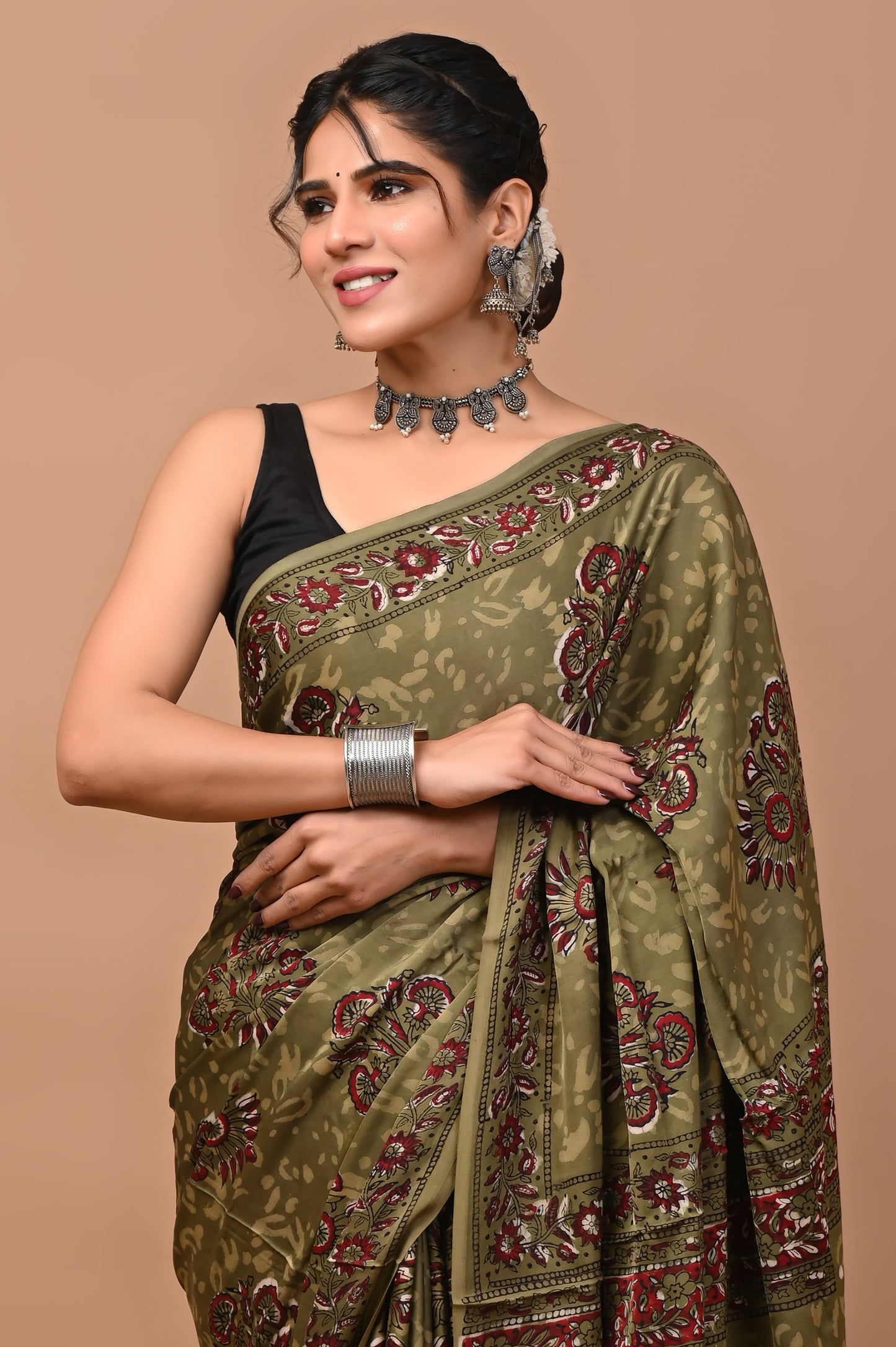 GREEN OLIVE SAREE