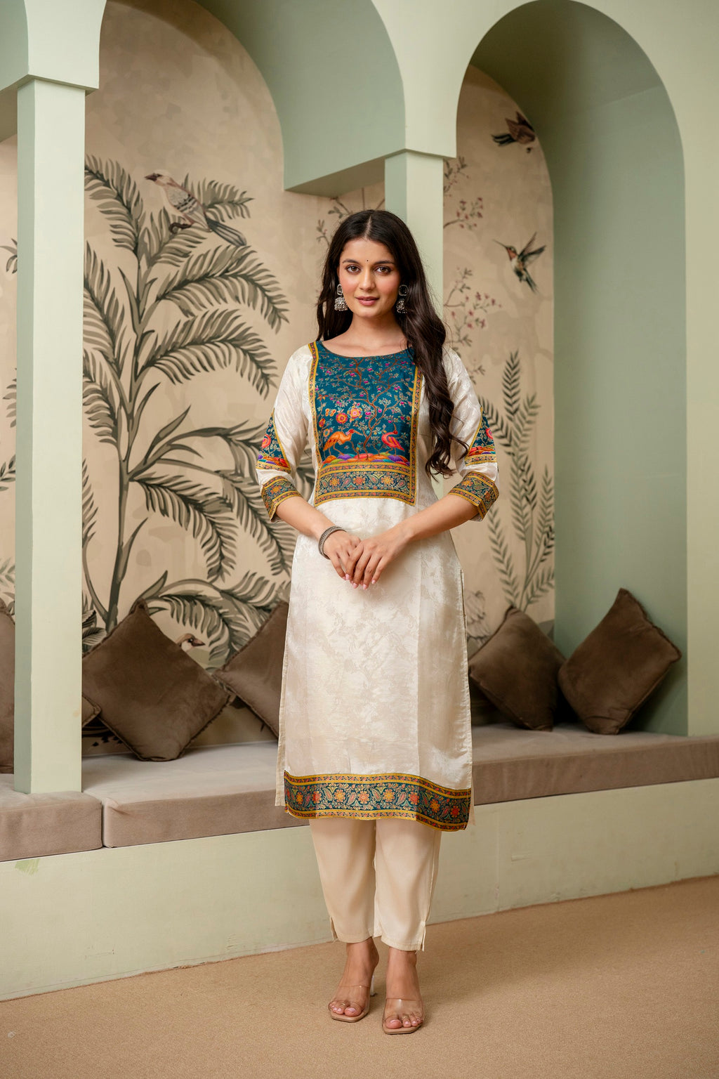 Light Cream Kurta Pant Set