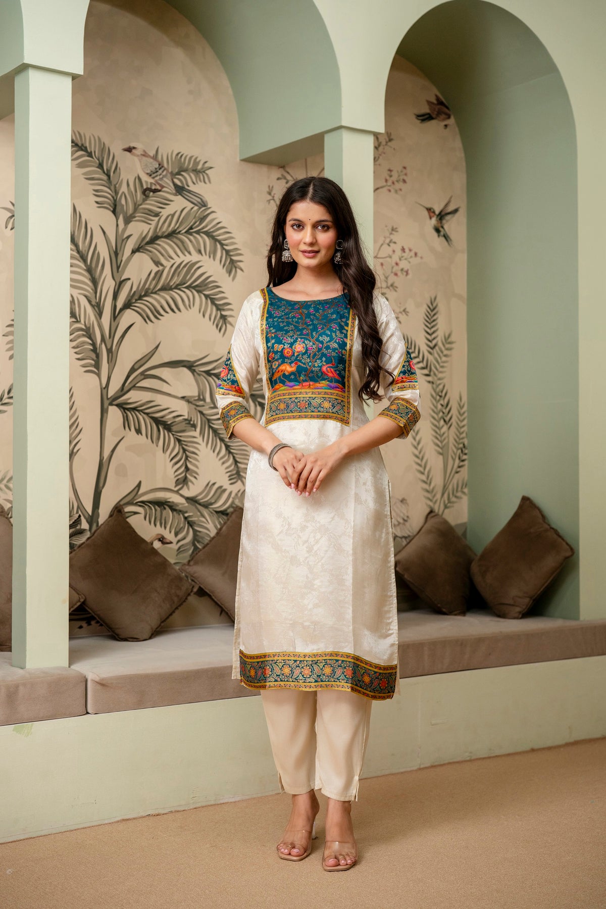 Light Cream Kurta Pant Set