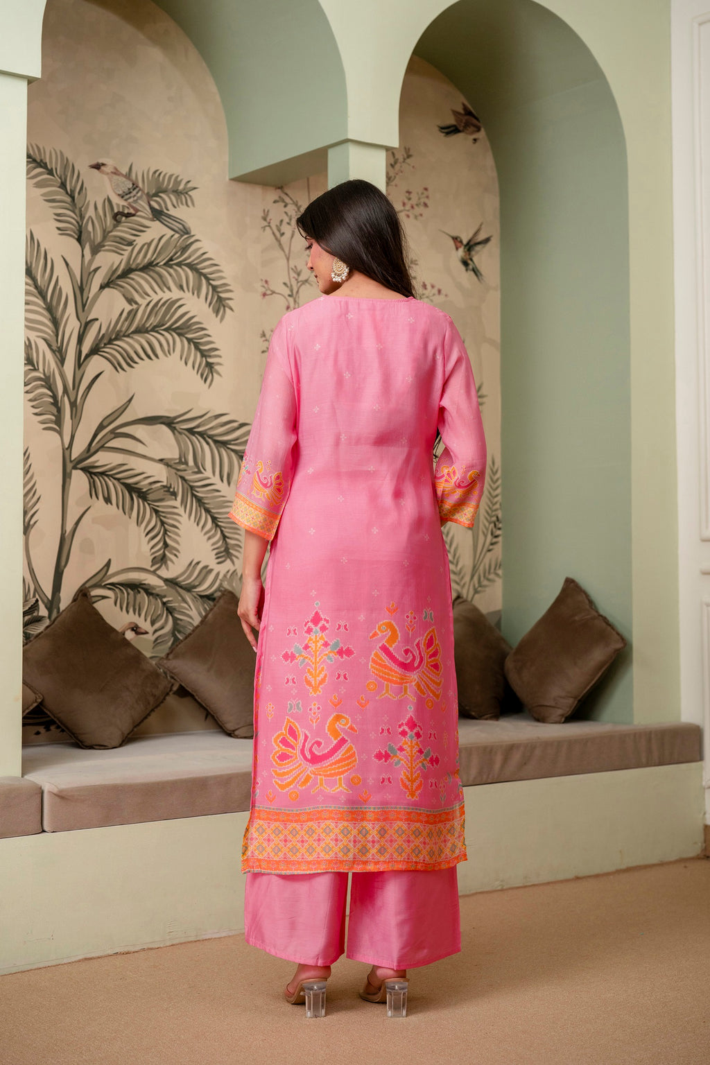 Light Pink Premium Mul Chanderi Kurta Pant Set