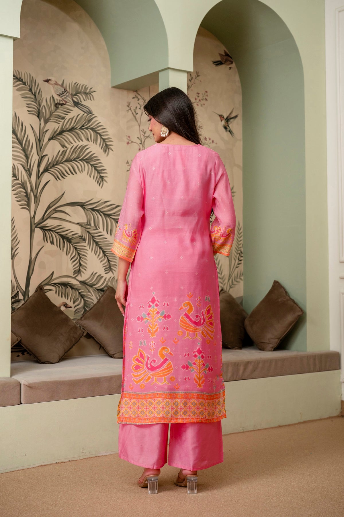 Light Pink Premium Mul Chanderi Kurta Pant Set