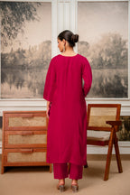 Rani Premium Tissue Simmar Kurta Pant Set