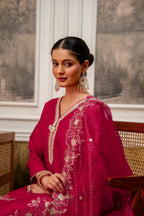 Rani Premium Tissue Simmar Kurta Pant Set
