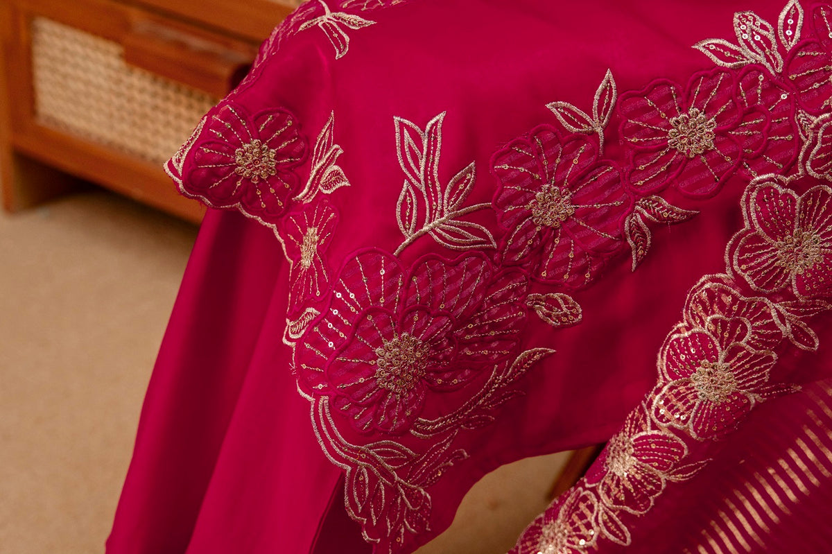 Rani Premium Tissue Simmar Kurta Pant Set