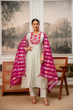 Soft Mint Premium Mul Chanderi Kurta Pant Set