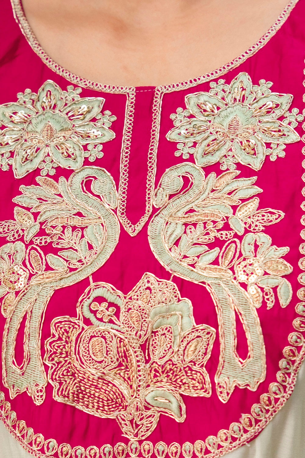 Soft Mint Premium Mul Chanderi Kurta Pant Set